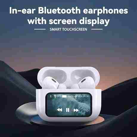 A9 Pro Wireless Earbuds with ANC, LED Display, Built-in Screen & Clear Sound