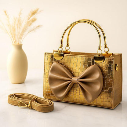 Crocodile Bow Handbag Elegant Stylish