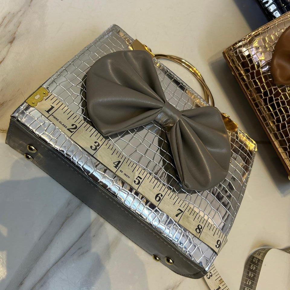 Crocodile Bow Handbag Elegant Stylish