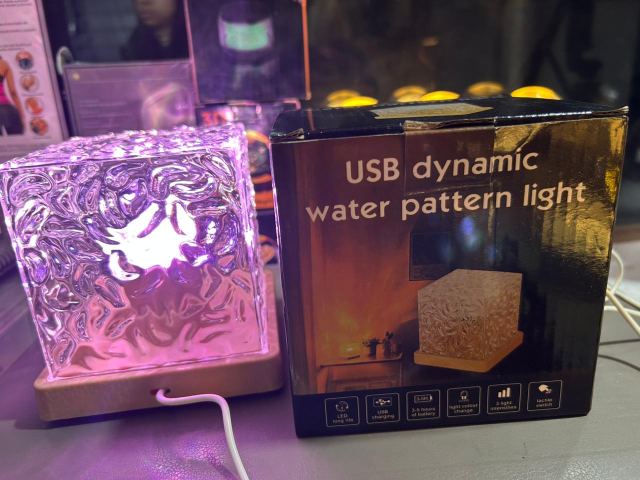 Dynamic Rotating Water Ripple Night Light