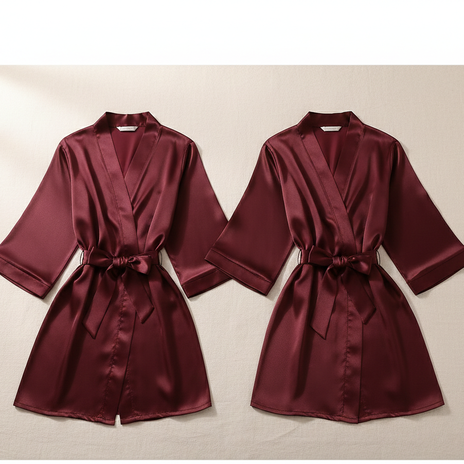 Elegant Silk Couple Gown