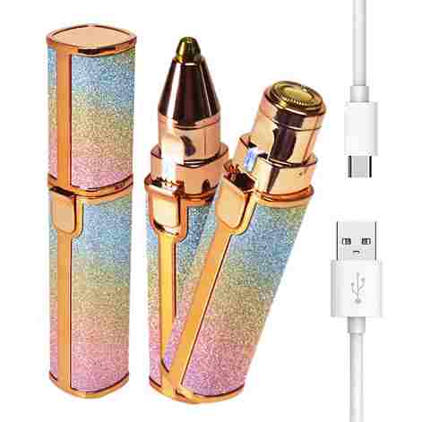 2-in-1 Rechargeable Electric Eyebrow & Hair Remover Trimmer with LED