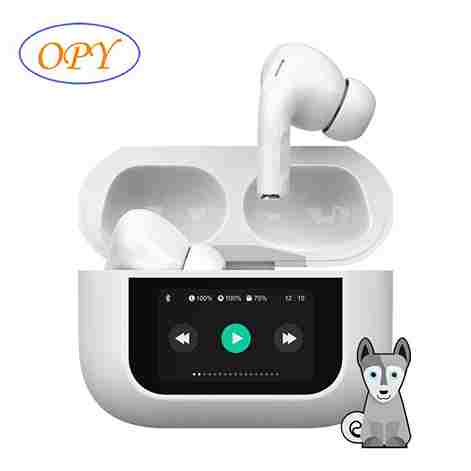 A9 Pro Wireless Earbuds with ANC, LED Display, Built-in Screen & Clear Sound