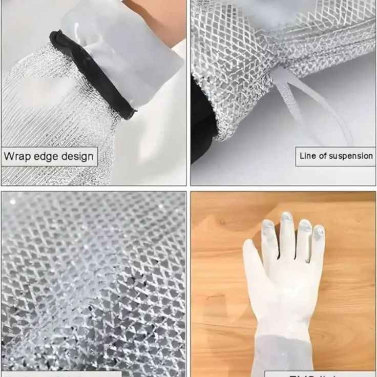 Aluminum Wire Mesh Kitchen Cleaning Gloves