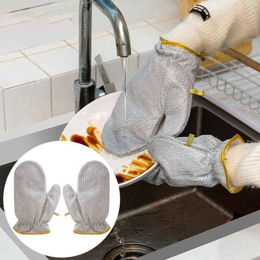 Aluminum Wire Mesh Kitchen Cleaning Gloves