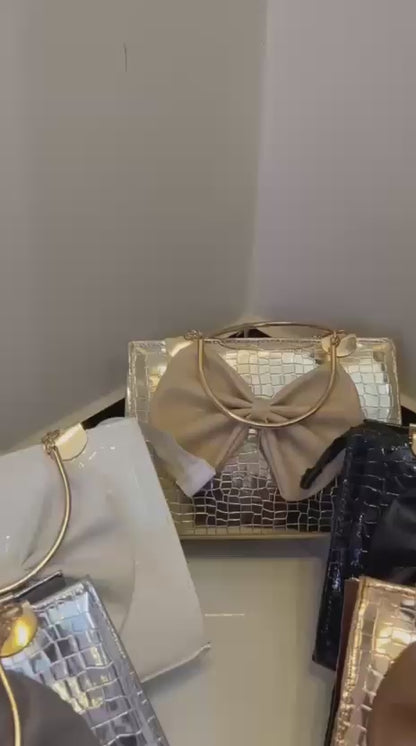 Crocodile Bow Handbag Elegant Stylish